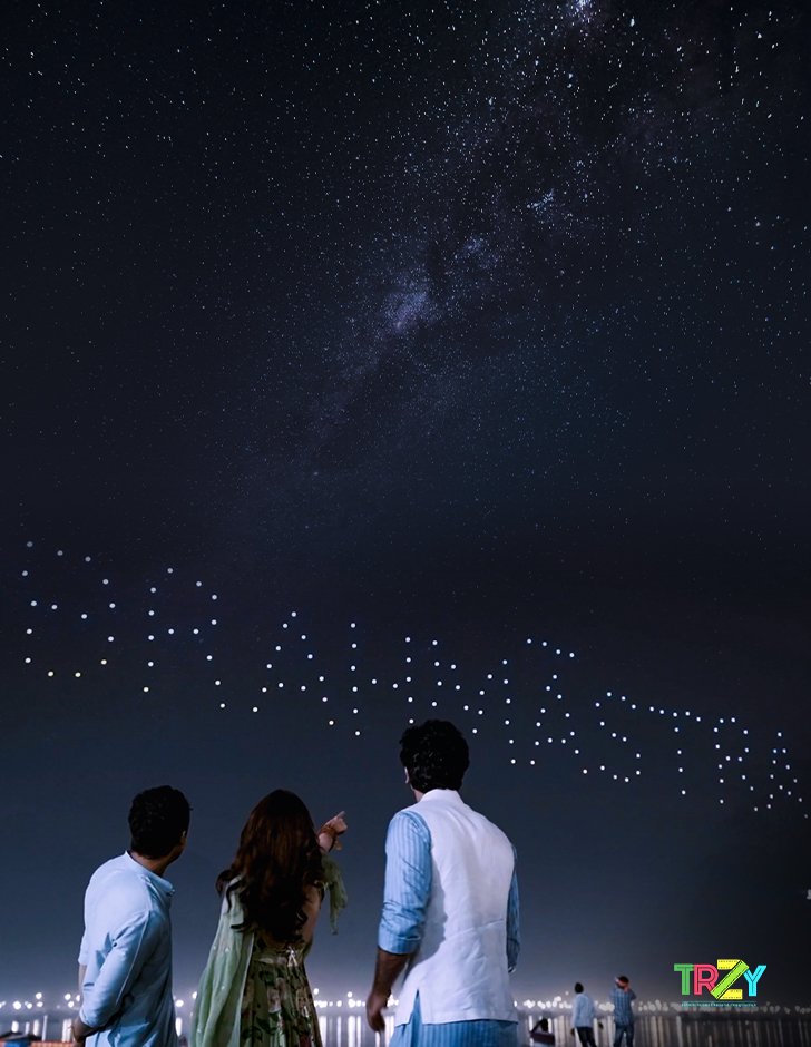 Alia Bhatt and Ranbir Kapoor for brahmastra movie drone shows promotion by trzy
