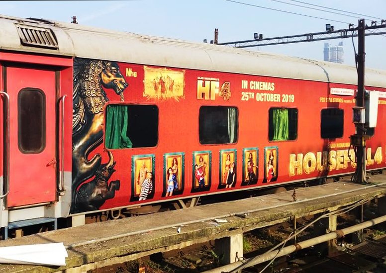 Housefull 4 film promtion on train posters