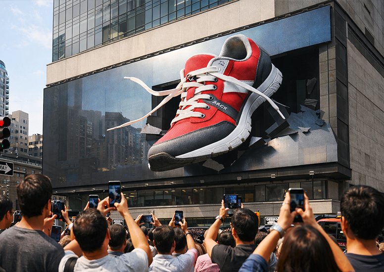 futuristic or modern exhibition outdoor marketing